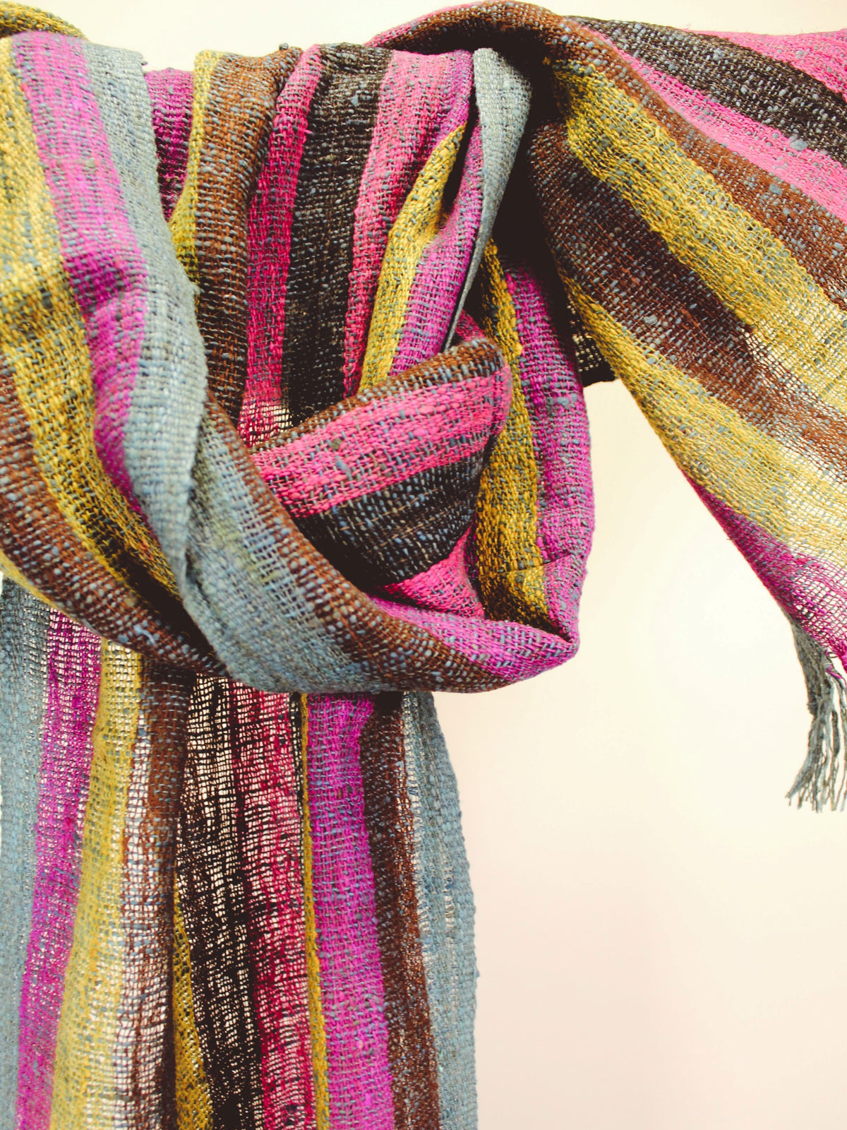 Bright Hand-Made Fair Trade Silk Scarf for Women or Men